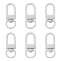 Set of 6 white painted metal swivel lobster clasps for DIY keychain making - Width approx 12mm, Length approx 33mm, 5 Pcs/Pack / White