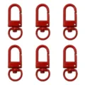 Set of 6 red painted metal alloy swivel snap hooks for DIY keychains and bags hardware - Width approx 12mm, Length approx 33mm, 5 Pcs/Pack / Red