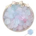 Cuentas de flores y mariposas de acrílico degradado mate para creación de joyería DIY - 30g/Paquete (12-41mm) / Serie Azul Claro