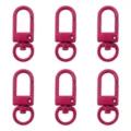Set of six rose pink swivel lobster clasps metal spring hooks for DIY keychain crafts - Width approx 12mm, Length approx 33mm, 5 Pcs/Pack / Rose Red