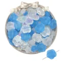 Cuentas de rosas de acrílico esmerilado azul y blanco para joyería DIY - 30g/Paquete (12-41mm) / Serie Azul Profundo