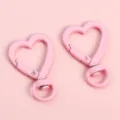 Fibbia per portachiavi in lega rosa a forma di cuore per accessori fai-da-te creativi. - 1 Pezzo/Confezione (26x38mm) / Rosa