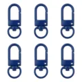 Lot de six fermoirs mousquetons rotatifs bleus pour porte-clés et sacs DIY - Largeur env. 12mm, Longueur env. 33mm, 5 Pcs/Paquet / Bleu saphir