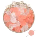 Surtido de cuentas de flores de acrílico melocotón esmerilado y conchas para joyería artesanal - 30g/Paquete (12-41mm) / Serie Rojo Naranja