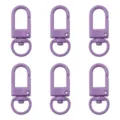 Lot de 6 mousquetons pivotants en métal violet pour porte-clés DIY et accessoires de sacs - Largeur env. 12mm, Longueur env. 33mm, 5 Pcs/Paquet / Violet