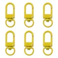 Lot de six mousquetons pivotants en métal jaune pour porte-clés et accessoires de sacs DIY - Largeur env. 12mm, Longueur env. 33mm, 5 Pcs/Paquet / Jaune