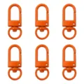 Lot de six mousquetons pivotants en métal laqué orange pour accessoires de sacs - Largeur env. 12mm, Longueur env. 33mm, 5 Pcs/Paquet / Rouge Orangé