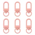 Lot de six mousquetons pivotants en métal laqué rose pour accessoires de sacs DIY - Largeur env. 12mm, Longueur env. 33mm, 5 Pcs/Paquet / Rose