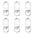 Lot de 6 mousquetons pivotants en métal argenté pour bijoux DIY et accessoires de sacs. - Largeur env. 12mm, Longueur env. 33mm, 5 Pcs/Paquet / Argent
