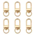Lot de 6 mousquetons pivotants premium en métal doré pour porte-clés et sacs DIY. - Largeur env. 12mm, Longueur env. 33mm, 5 Pcs/Paquet / Or KC