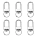 Lot de six fermoirs mousquetons rotatifs en métal argenté pour accessoires DIY - Largeur env. 12mm, Longueur env. 33mm, 5 Pcs/Paquet / Ton Or Blanc