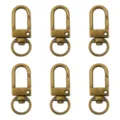 Lot de 6 mousquetons pivotants en bronze antique pour porte-clés et accessoires de sacs - Largeur env. 12mm, Longueur env. 33mm, 5 Pcs/Paquet / Bronze Antique