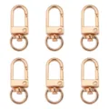 Lot de 6 mousquetons pivotants en métal or rose pour porte-clés et accessoires de sac - Largeur env. 12mm, Longueur env. 33mm, 5 Pcs/Paquet / Or rose