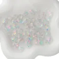 Piccole perline di vetro a forma di orsetto iridescenti per gioielli fai da te hobby - 10 Pezzi/Confezione (8x10mm) / Trasparente