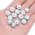 Perles intercalaires en céramique bleu clair en forme de citrouille pour la création de bijoux - Style Citrouille (10x7mm) / 2 Pièces/Paquet