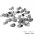Perles calottes fleurs argent antique pour accessoires bijoux DIY 11mm - Style Cloche Florale / 10 Pièces/Paquet (11x11mm) / Argent antique