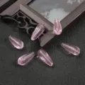 Perline di vetro a goccia rosa trasparente per gioielli fai da te e accessori diy - 8x19mm (10 Pezzi/Confezione) / Rosa