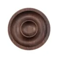 Round dark walnut wood bead display tray with concentric design for jewelry props - Black Walnut Round