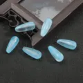 Hellblaue Glastropfenperlen mit gerader Bohrung für die DIY-Schmuckherstellung von Haarnadeln - 8x19mm (10 Stück/Packung) / Blau
