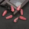 Transparente rosa tropfenförmige Glasperlen für die DIY-Haarschmuck-Herstellung im Antikstil - 8x19mm (10 Stück/Packung) / Pfirsichrosa