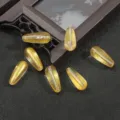 Gelbe Glastropfenperlen mit Innenschimmer für DIY antike chinesische Haarstäbe DIY - 8x19mm (10 Stück/Packung) / Bernsteingold Glitter
