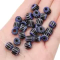 8mm blue and black striped lampwork millefiori beads for handmade DIY jewelry making crafts - 8mm Hole Approx 1mm 10 Pieces/Pack / Black