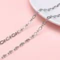 Durable silver stainless steel oval link chain for DIY necklace and jewelry making - Lip and 8-Shape Pressed Chain / 1m/Pack (Width approx 4.5mm)