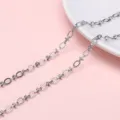 Textured stainless steel sunflower oval link chain for DIY jewelry making accessories - Lip and 8-Shape Embossed Chain / 1m/Pack (Width approx 4.5mm)