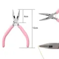 Mini jewelry pliers for DIY handmade craft beads with pink anti-slip handle 12cm - Needle Nose Pliers (No Teeth) / 1 Pack / Pink