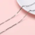 Silver stainless steel DIY chain links for handmade necklace and bracelet jewelry - Pearl 5:1 Welded Link Chain / 1m/Pack (Width approx 3mm)