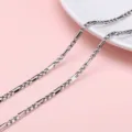 Premium polished silver stainless steel DIY chain link for handmade jewelry making accessories - Square Pearl 5:1 Chain / 1m/Pack (Width approx 3mm)