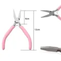 Mini pink needle-nose jewelry pliers with 12cm length and 4cm jaw for DIY jewelry crafting - Flat Nose Pliers / 1 Pack / Pink