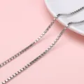 Durable silver stainless steel box chain for DIY jewelry making necklaces and bracelets - Matte Square Pearl Link / 1m/Pack (Width approx 2.5mm)