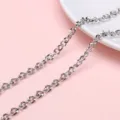Silver twisted stainless steel chain link accessory for DIY necklaces and bracelets - 1.2 Twisted Floral Link Chain / 1m/Pack (Width approx 4.5mm)