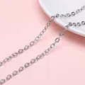 Silver stainless steel sunflower link chain for DIY jewelry accessories - 0.8 Sunflower Loop Chain / 1 Meter/Pack (Width approx. 3.7mm)