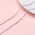 Silver stainless steel sunflower link chain for DIY necklace and bracelet accessories - 0.5 Side-Cut Sunflower Chain / 1 Meter/Pack (Width approx. 1.7mm)