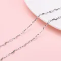 Durable silver stainless steel wave link chain for DIY necklace and bracelet crafting - 1.2 S Chain / 1 Meter/Pack (Width approx. 2.7mm)