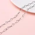 High-quality stainless steel oval link chain in silver for DIY jewelry necklace making - 0.8 Triangular Line Chain / 1 Meter/Pack (4.5x9mm)