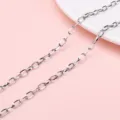 High-quality polished silver stainless steel oval link chain for DIY jewelry making accessories - 0.8 Triangular Line Chain / 1 Meter/Pack (3.2x6.5mm)