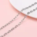 Durable textured sunflower pattern stainless steel oval link chain for DIY jewelry making - 1.0 Cross-cut Sunflower Chain / 1 Meter/Pack (Width approx. 3.7mm)