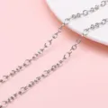 Durable silver stainless steel oval link chain for DIY handmade jewelry and necklaces - 0.8 O-Link 3:3 Chain / 1 Meter/Pack (Width approx. 4mm)
