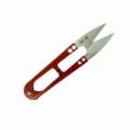 Professional red U-shaped sewing thread snips for jewelry making and DIY handmade crafts - Length 10cm / Random Color