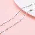 Silver stainless steel wave link chain for DIY necklace and bracelet jewelry making - 2.0+ Cross-cut Ri-shape Chain / 1 Meter/Pack (Width approx. 2mm)