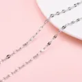 Silver stainless steel sunflower style chain for DIY necklace and bracelet jewelry making - Lip Spaced Figure-8 Chain / 1 Meter/Pack (Width approx. 2.9mm)