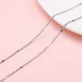 Silver stainless steel sunflower style link chain for handmade DIY jewelry accessories - 0.4 Side Heart Embossed Chain / 1 Meter/Pack (Width approx. 1.3mm)