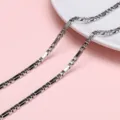 Durable silver stainless steel interlocking box chain for DIY jewelry making and necklaces - 6mm Trapezoidal Embossed Chain / 1 Meter/Pack (Width approx. 6mm)