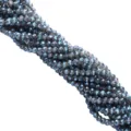 4mm faceted crystal glass rondelle beads in dark blue for jewelry making - Plated Ink Blue