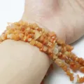 Cuentas de piedra natural naranja triturada irregular para creación de joyería - Gránulos De Aventurina Roja Natural