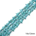 Perles en forme d'étoile de mer turquoise bleue 14x13mm pour la création de bijoux DIY - Étoiles De Mer 14x13mm Ouverture Env. 1mm 38cm/paquet Environ 37 Étoiles.
