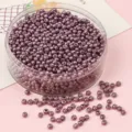 Metallic purple glass seed beads in a clear round box for DIY handmade jewelry crafts - Silver Light Purple